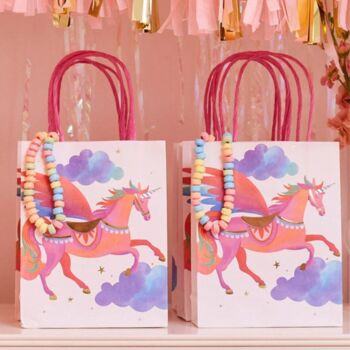 Six Unicorn Fairy Princess Party Bags With Five Fillers, 5 of 12