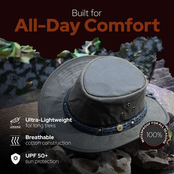 The Wilderness Waxed Cotton Hat Unisex Hats, 9 of 12