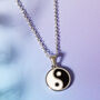 Stainless Steel Retro Yin Yang Necklace, thumbnail 3 of 6