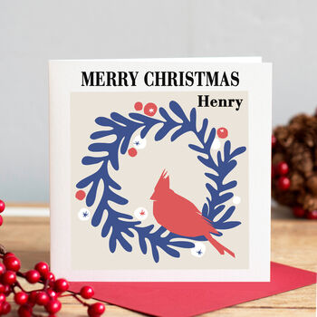 Personalised Matisse Inspired Christmas Card Wreath, 2 of 2