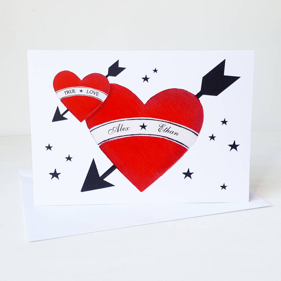 personalised valentine card tattoo love heart a5giddy