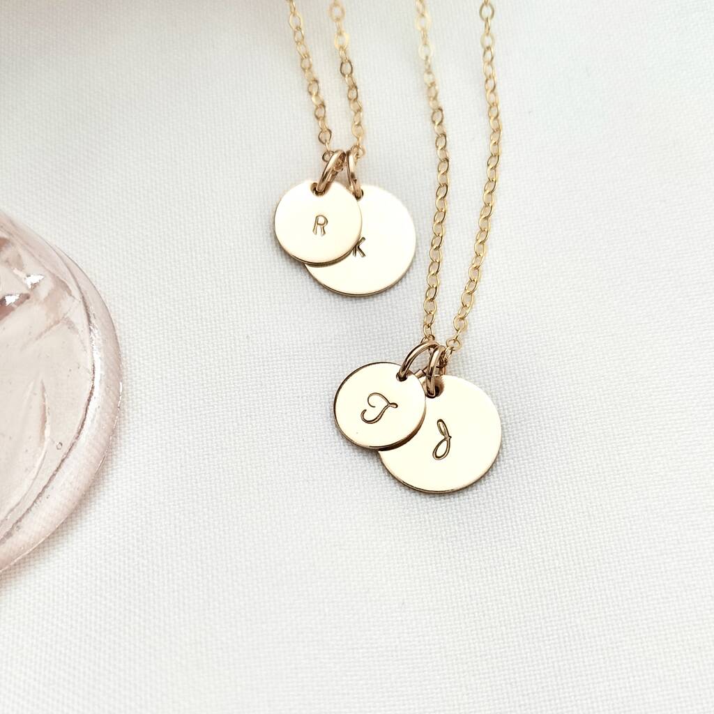 Double Disc Personalised Necklace, 1 of 5