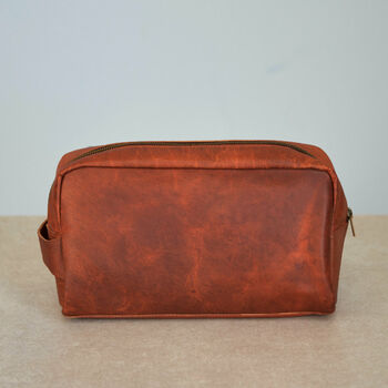 Personalised Large Leather Wash Bag, 5 of 7