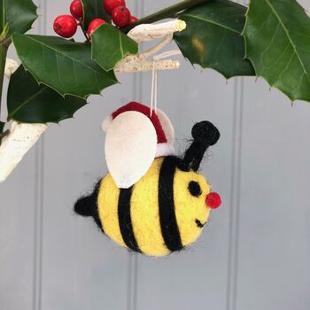 Christmas Felt Bumble Bee Decoration, 4 of 4