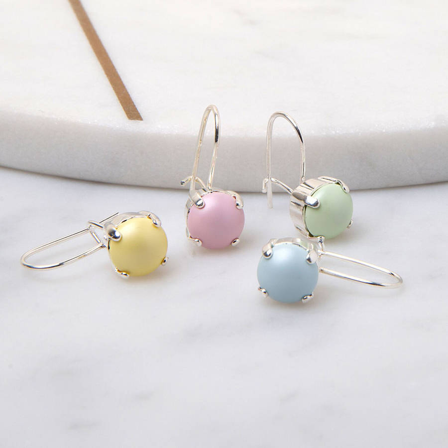 Small Drop Earrings Made With Swarovski Pearls By Iscah and Mimi