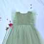 Pista Green Flare Shoulder Dress, thumbnail 3 of 3