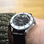 Engraved Quartz Wrist Watch With Rotating Timer Bezel, thumbnail 4 of 5
