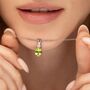Peridot Pendant Necklace In Sterling Silver And Gold, thumbnail 2 of 11