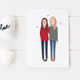 Hand Painted Personalised Couples Portrait, thumbnail 1 of 3