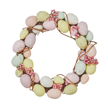 26cm Artificial Pastel Easter Egg Wreath, 2 of 2