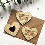 Heart Token Wooden Magnet Save The Date, thumbnail 1 of 8