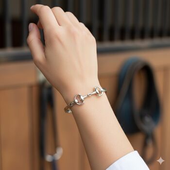 Personalised Sterling Silver Snaffle Bangle, 4 of 12