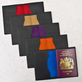 Black Leather Passport Wallet, 2 of 6