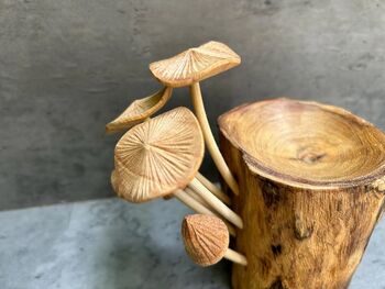 Mushroom Tealight Incense Holder Handmade Teak Wooden Gift, 4 of 7