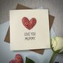 Love You Mummy/Mum 3D Heart Birthday Card, thumbnail 1 of 4