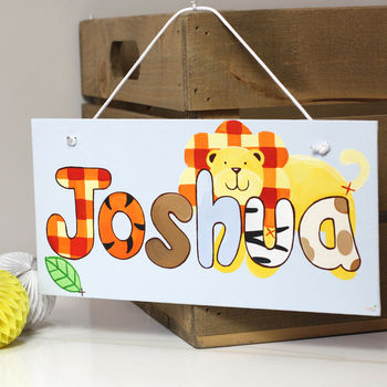 Personalised Jungle Lion Canvas Sign, 6 of 12