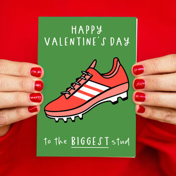 'Biggest Stud' Football Valentine’s Day Card, 3 of 3