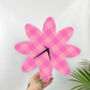 Gingham Flower Shape Decorative Clock, thumbnail 6 of 6