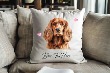 Personalised Cocker Spaniel Hearts Cushion Cover Gift, 2 of 2