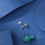 Sterling Silver Sapphire Blue Cz Internally Threaded Earrings, thumbnail 6 of 11