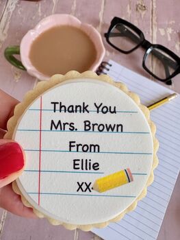 Personalised Thank You Teacher Biscuit And A Cup Of Tea, 5 of 7