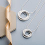 Four Interlinked Rings Silver Necklace, thumbnail 1 of 12