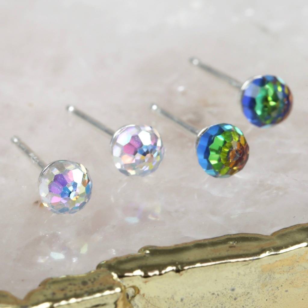 swarovski crystal ball stud earrings by lisa angel