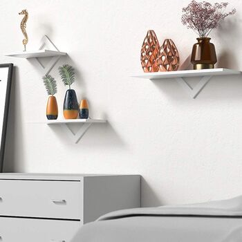 Set Of Three White Floating Wall Mounted Shelves, 4 of 8