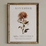 Birth Flower Wall Print 'Chrysanthemum' For November, thumbnail 8 of 9