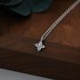 Sterling Silver Four Cz Hydrangea Flower Pendant Necklace, thumbnail 4 of 12