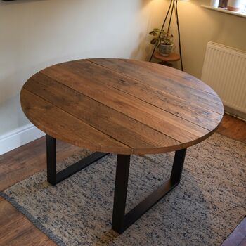Reclaimed Wooden Round Table, 3 of 7
