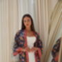 Blue Satin Indonesian Kimono Robe, thumbnail 2 of 5