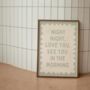 Night Night Wall Print | Tranquil Green, thumbnail 2 of 3