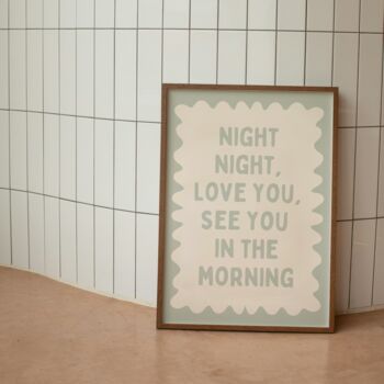 Night Night Wall Print | Tranquil Green, 2 of 3