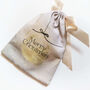 'Merry Christmas' Reusable Handmade Beige / Gold Pouch, thumbnail 7 of 8