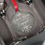 Pair Of 1st Christmas Engaged Champagne Flutes And Decoration, thumbnail 3 of 5