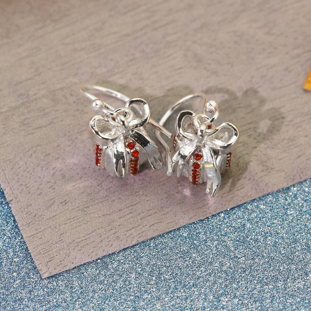 sterling silver christmas present earrings by lushchic jewellery