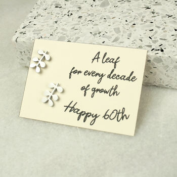 60th Birthday A Leaf For Every Decade Earrings, 2 of 8