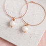 14 Kt Rose Gold Filled Pearl Hoop Earrings, thumbnail 2 of 5