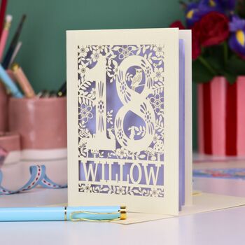 Personalised 18th Birthday Card Papercut Woodland Design, 6 of 6