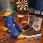 Darts Themed Socks With Personalised Label Sleeve, thumbnail 2 of 4