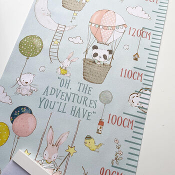 Personalised Playful Animal Adventure Height Chart, 2 of 6