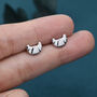 Sterling Silver Croissant Bread Stud Earrings, thumbnail 7 of 12