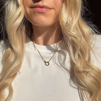 Little Sister Gift. 18k Gold Interlocking Circle Necklace For Younger Sister, 4 of 10