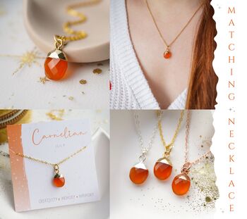 Carnelian July Birthstone Hoop Earrings, 8 of 10