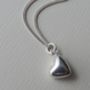 Puffed Heart Silver Pendant And Chain, thumbnail 1 of 3