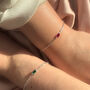 Sterling Silver Baguette Birthstone Bracelet, thumbnail 2 of 11