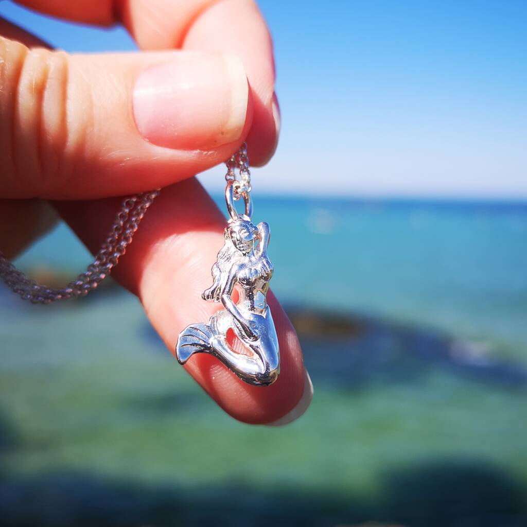 Personalised Sterling Silver Mermaid Charm Necklace, 1 of 12