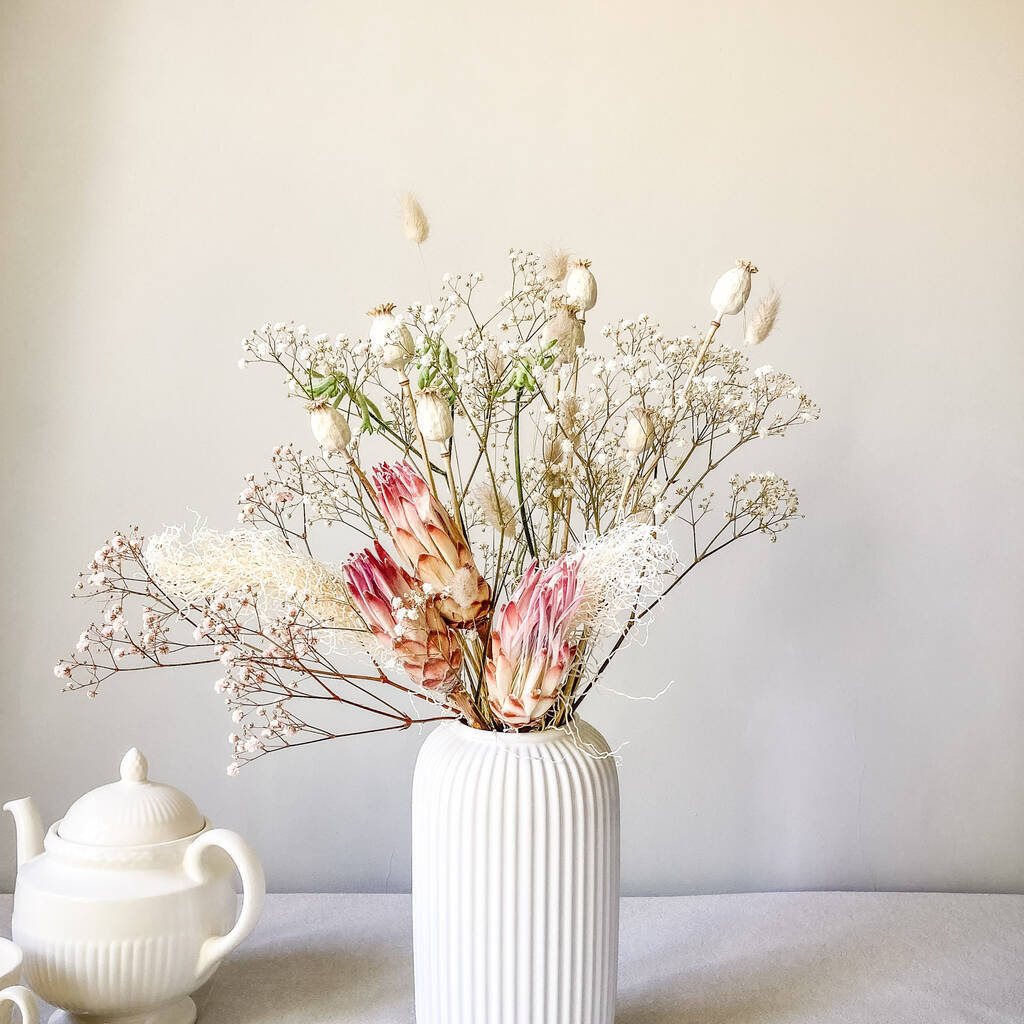 Gypsophila And Protea Pink Bouquet 'Sugar Lu' By Neboho