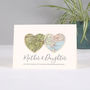 Personalised Map Hearts Mother's Day Card, thumbnail 8 of 10